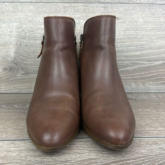 Frye Judith Double Zip Wheat Tan Leather Women’s Sz 9.5M Heeled Ankle Boots - Picture 2 of 11